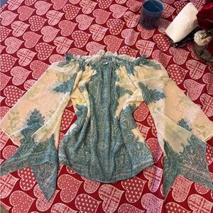 New York & Company ✨ Soho Off-Shoulder Boho Paisley Top ✨